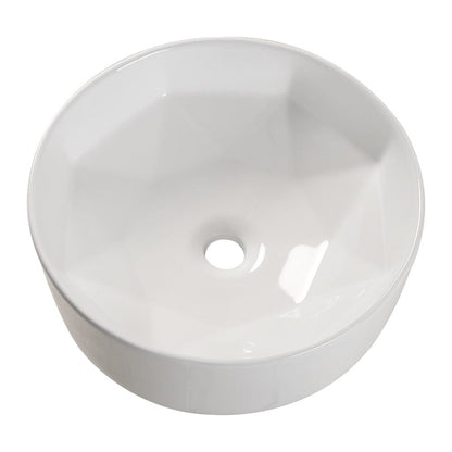 40.5cm Dia. Modern Style Round White Bathroom Sink - House Comfort
