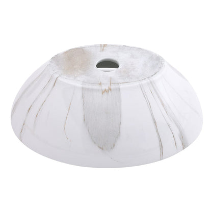 41.5cm W x 13.5cm D White Oval Marble Vessel Bathroom Sink - House Comfort