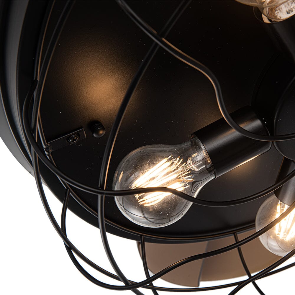 42 Inch Caged Style Ceiling Fan with Light 3 ABS Fan Blades - House Comfort