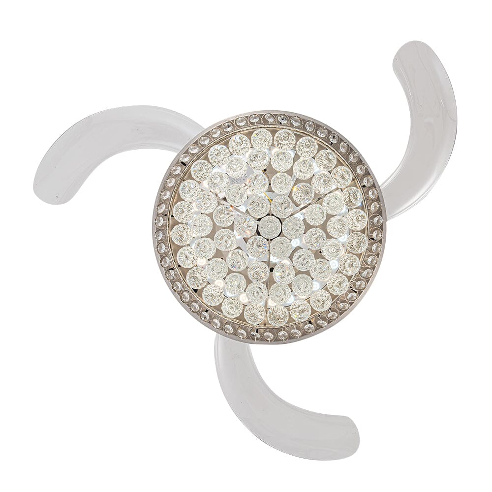 42 Inch Ceiling Fan with LED Light Crystal Chandelier Dimmable - House Comfort