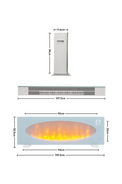 42 Inch Freestanding Electric Fireplace 2000W 7 Vibrant Colours - House Comfort
