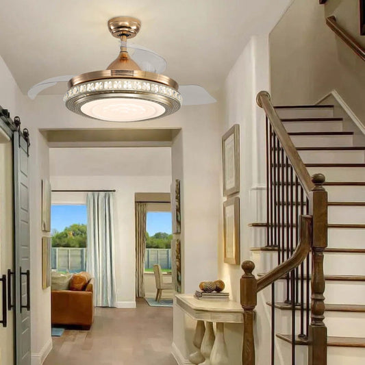 42 Inch Retractable Ceiling Fan Light Lamp with Remote Control - House Comfort