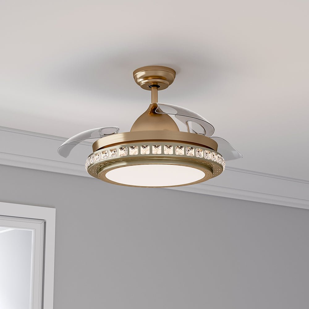 42 Inch Retractable Ceiling Fan Light Lamp with Remote Control - House Comfort