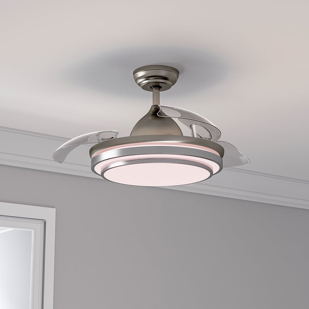 42 Inch Retractable Ceiling Fan Light Lamp with Remote Control - House Comfort