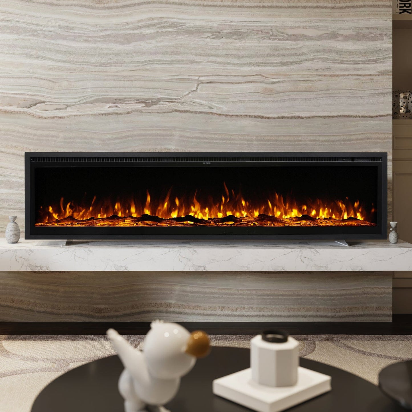 42/50/60/73 inch Electric Fire 12 Vibrant Flame Colours Electric Fireplace with Remote - House Comfort