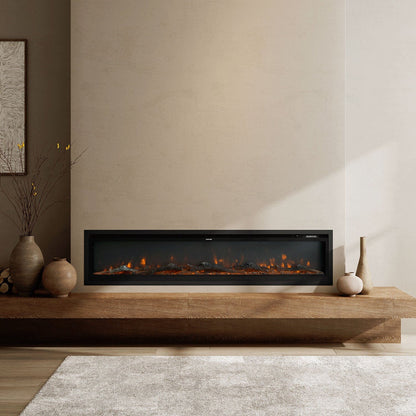 42/50/60/73 inch Electric Fire 12 Vibrant Flame Colours Electric Fireplace with Remote - House Comfort