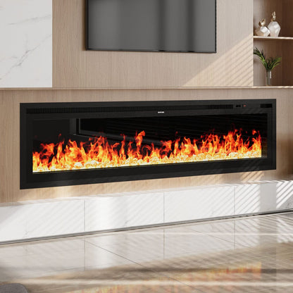 42/50/60/73 inch Electric Fire 12 Vibrant Flame Colours Electric Fireplace with Remote - House Comfort