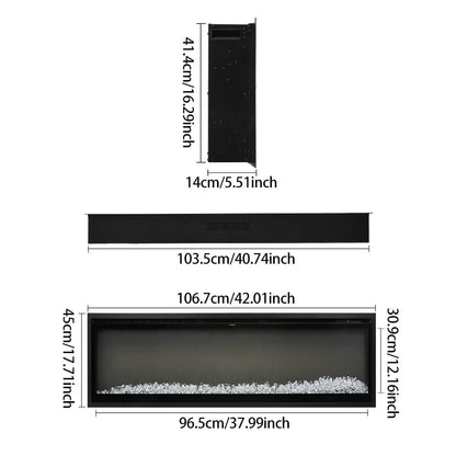 42/50/60/73 inch Electric Fire 12 Vibrant Flame Colours Electric Fireplace with Remote - House Comfort