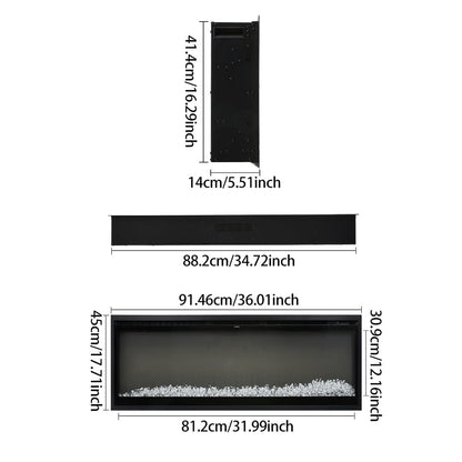 42/50/60/73 inch Electric Fire 12 Vibrant Flame Colours Electric Fireplace with Remote - House Comfort