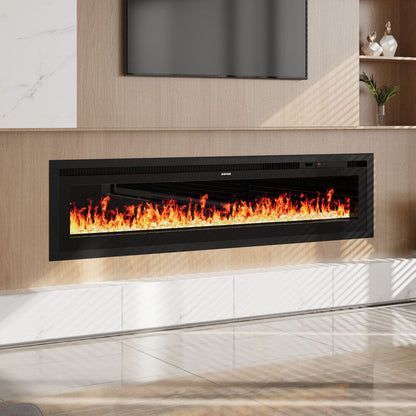 42/50/60/73 inch Electric Fire 12 Vibrant Flame Colours Electric Fireplace with Remote - House Comfort