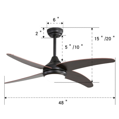 42Inch/48Inch Ceiling Fan Light with LED Lamp & Remote Control - House Comfort
