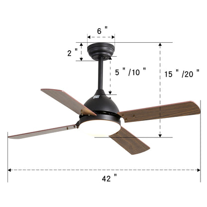42Inch/48Inch Ceiling Fan Light with LED Lamp & Remote Control - House Comfort