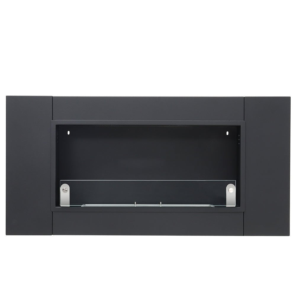 43 Inch Black Wall Mount Bio Ethanol Fireplaces Wall Fireplace Black Surface Clean Burning - House Comfort