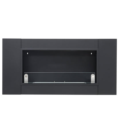 43 Inch Black Wall Mount Bio Ethanol Fireplaces Wall Fireplace Black Surface Clean Burning - House Comfort