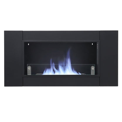 43 Inch Black Wall Mount Bio Ethanol Fireplaces Wall Fireplace Black Surface Clean Burning - House Comfort