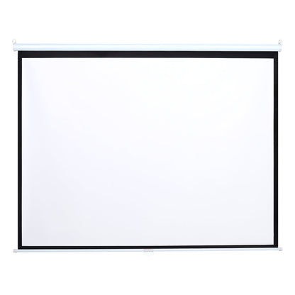 4:3 Manual Pull Down Projector Screen Home Theater Projection Movie Screen - House Comfort