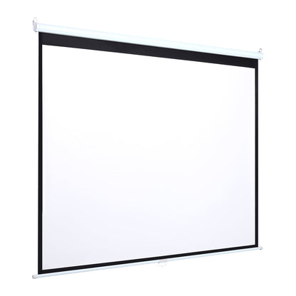 4:3 Manual Pull Down Projector Screen Home Theater Projection Movie Screen - House Comfort