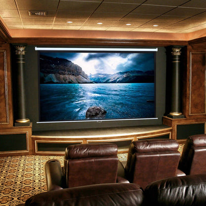 4:3 Manual Pull Down Projector Screen Home Theater Projection Movie Screen - House Comfort