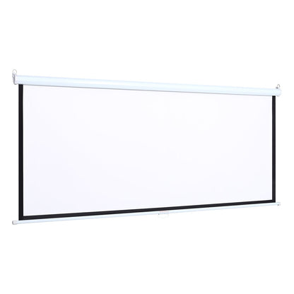 4:3 Manual Pull Down Projector Screen Home Theater Projection Movie Screen - House Comfort