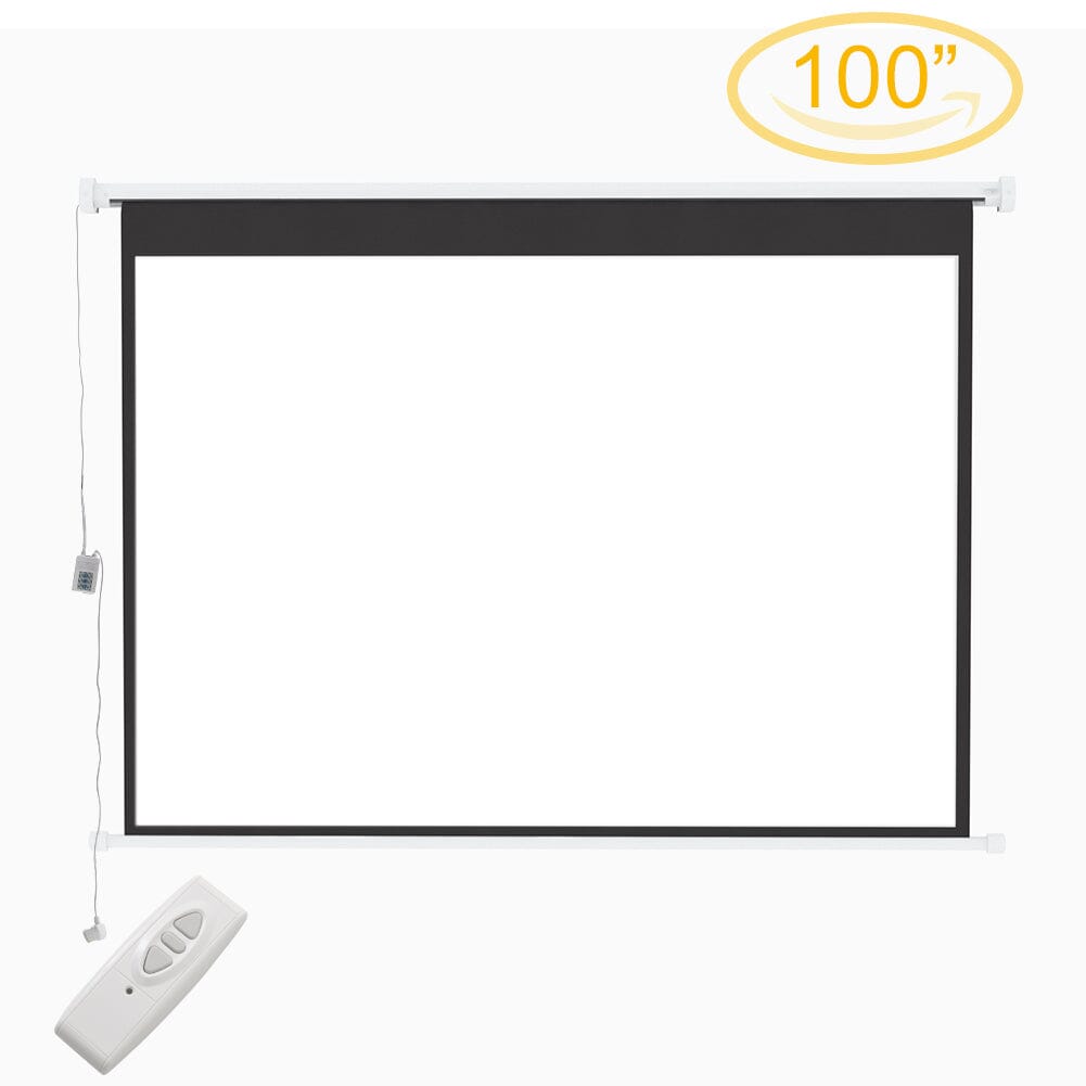 4:3 Wall Mount Electric Projector Screen for Home Theater Movie and Office - House Comfort