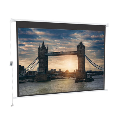 4:3 Wall Mount Electric Projector Screen for Home Theater Movie and Office - House Comfort