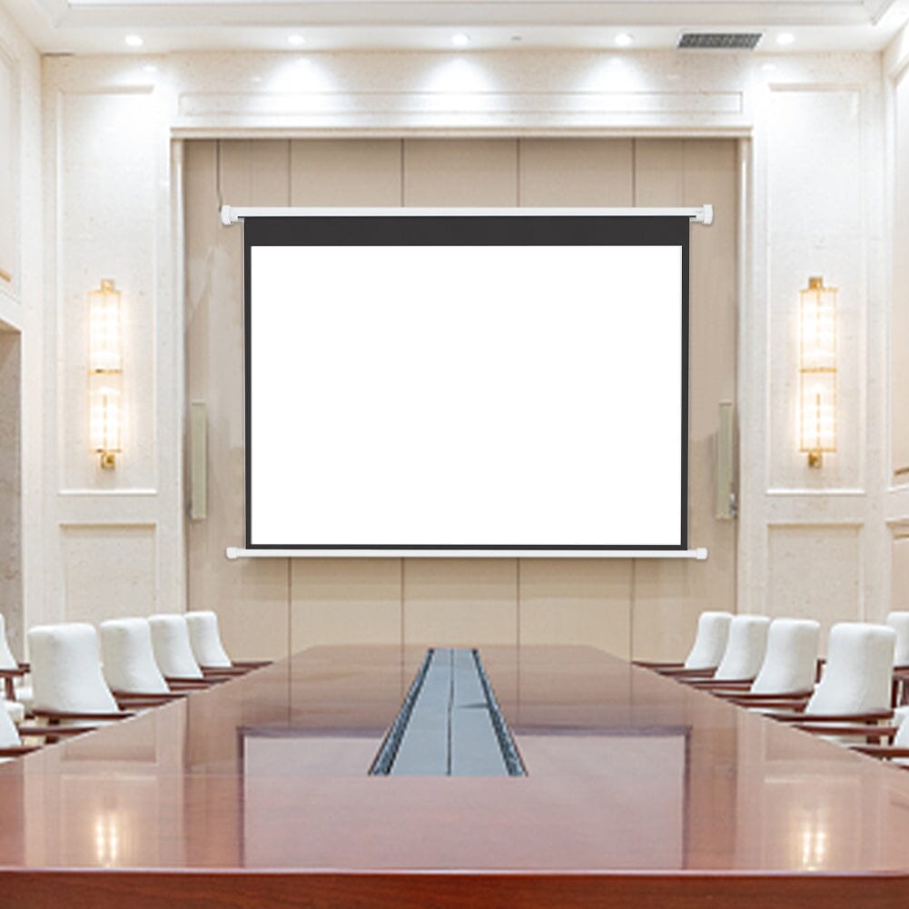 4:3 Wall Mount Electric Projector Screen for Home Theater Movie and Office - House Comfort