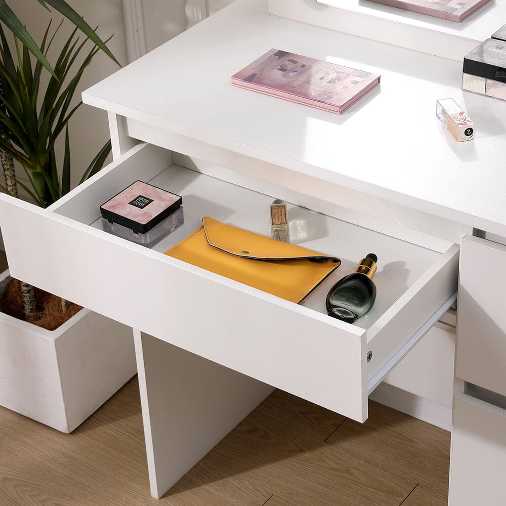 43cm D Hollywood Dressing Table with Large Lighted Mirror - House Comfort