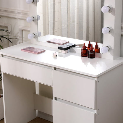 43cm D Hollywood Dressing Table with Large Lighted Mirror - House Comfort