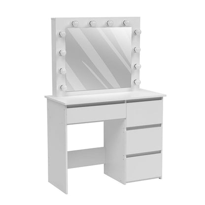 43cm D Hollywood Dressing Table with Large Lighted Mirror - House Comfort