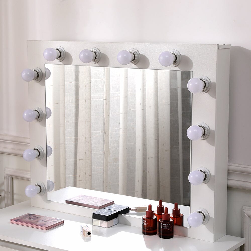 43cm D Hollywood Dressing Table with Large Lighted Mirror - House Comfort