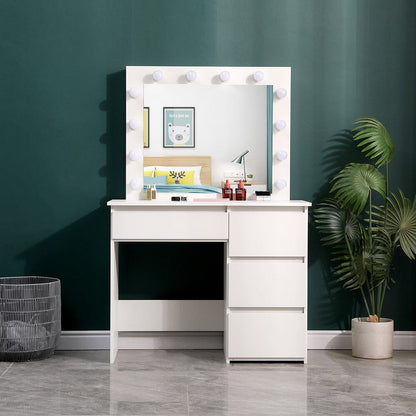 43cm D Hollywood Dressing Table with Large Lighted Mirror - House Comfort