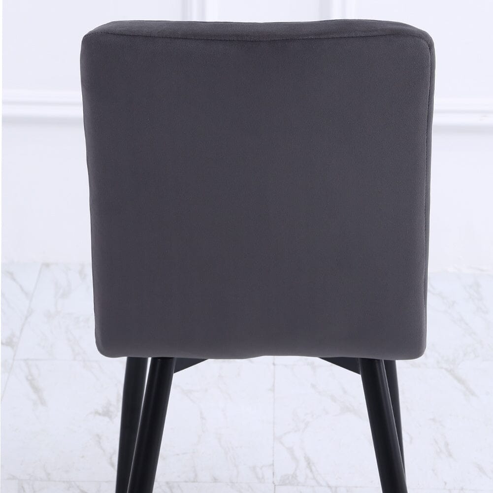 44 cm Height Set of 4 Tufted Modern Armless Dining Chairs with Metal Legs - House Comfort