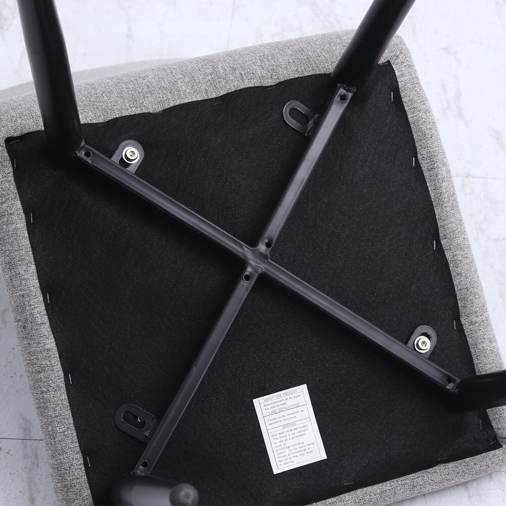 44 cm Height Set of 4 Tufted Modern Armless Dining Chairs with Metal Legs - House Comfort