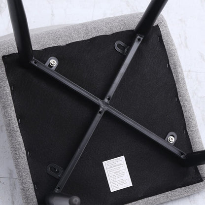 44 cm Height Set of 4 Tufted Modern Armless Dining Chairs with Metal Legs - House Comfort