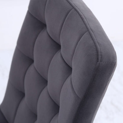 44 cm Height Set of 4 Tufted Modern Armless Dining Chairs with Metal Legs - House Comfort