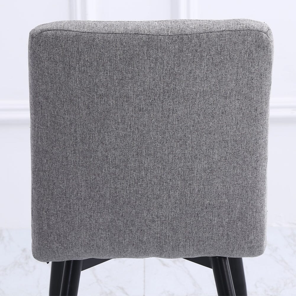 44 cm Height Set of 4 Tufted Modern Armless Dining Chairs with Metal Legs - House Comfort