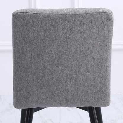 44 cm Height Set of 4 Tufted Modern Armless Dining Chairs with Metal Legs - House Comfort