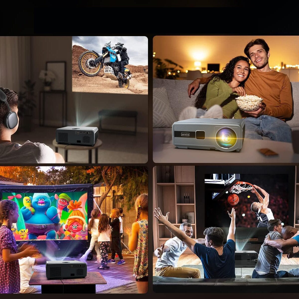 4.6 inch W Grey 4K Smart Projector - House Comfort