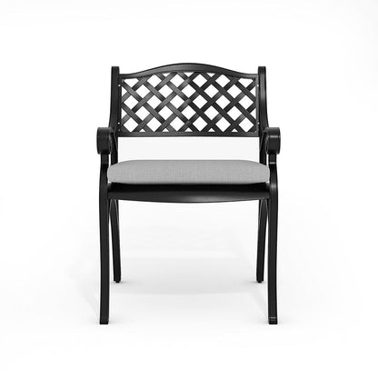 4/6 Seater Aluminium Garden Dining Set with Parasol Hole - House Comfort