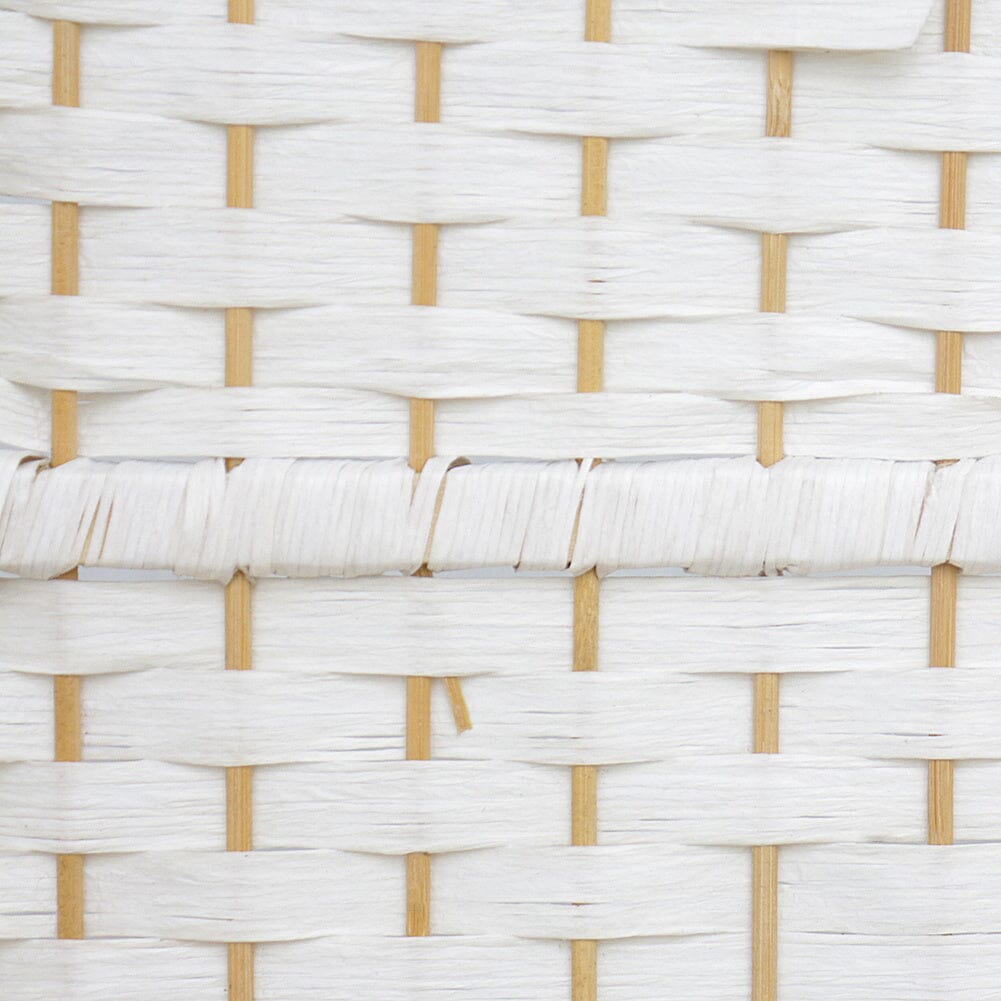 4/6 White Wooden Panels Folding Room Divider Partition Slat Privacy Screen - House Comfort