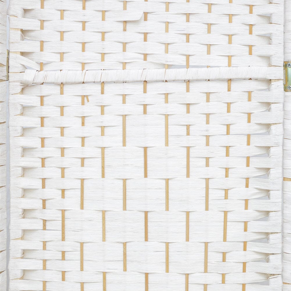 4/6 White Wooden Panels Folding Room Divider Partition Slat Privacy Screen - House Comfort