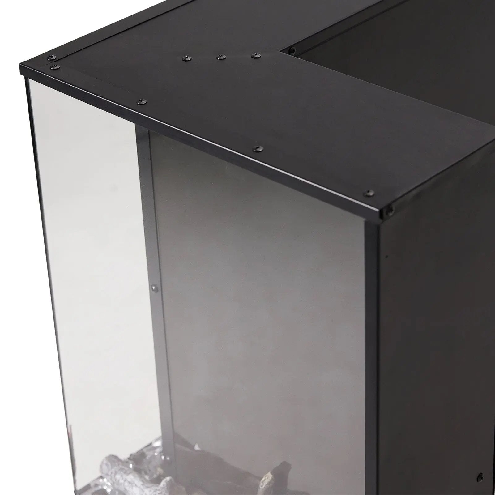 46/60inch L - Shaped Electric Fireplace – WiFi Control, LED Display, Resin Logs & Crystal Stones with Heating - House Comfort