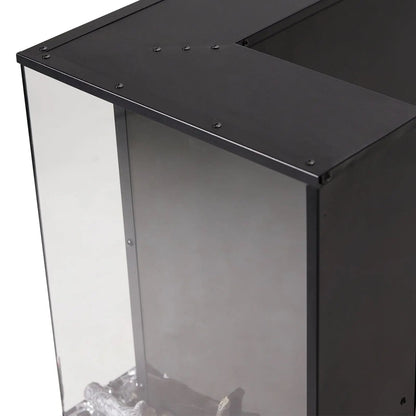 46/60inch L - Shaped Electric Fireplace – WiFi Control, LED Display, Resin Logs & Crystal Stones with Heating - House Comfort