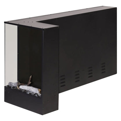 46/60inch L - Shaped Electric Fireplace – WiFi Control, LED Display, Resin Logs & Crystal Stones with Heating - House Comfort