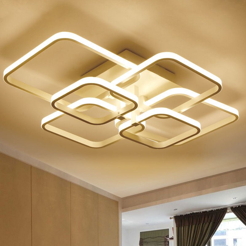 4/6/8 Lights Square LED Ceiling Light with Remote Control - House Comfort