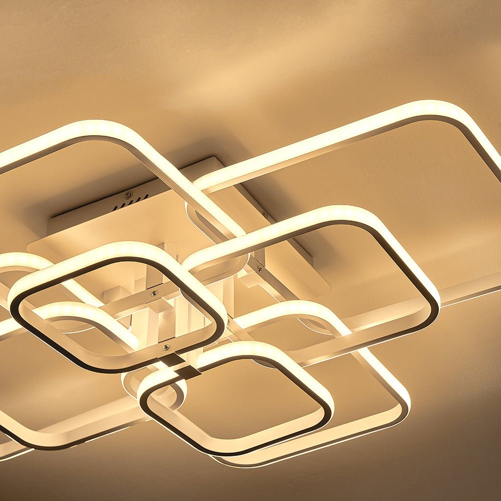 4/6/8 Lights Square LED Ceiling Light with Remote Control - House Comfort