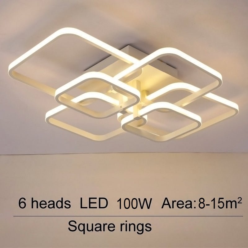 4/6/8 Lights Square LED Ceiling Light with Remote Control - House Comfort