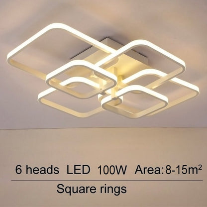 4/6/8 Lights Square LED Ceiling Light with Remote Control - House Comfort