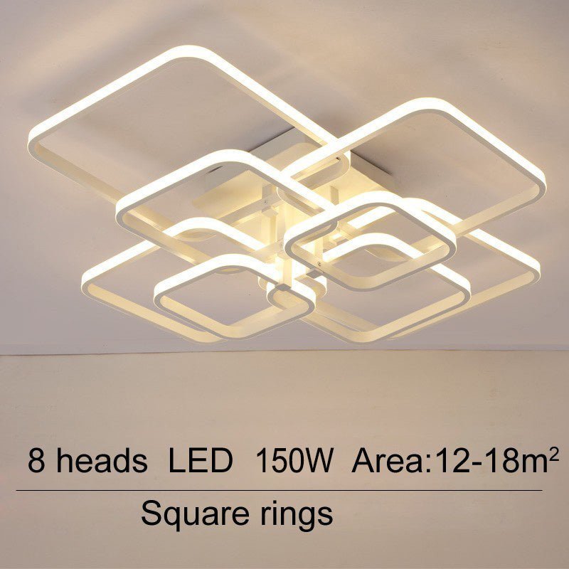 4/6/8 Lights Square LED Ceiling Light with Remote Control - House Comfort