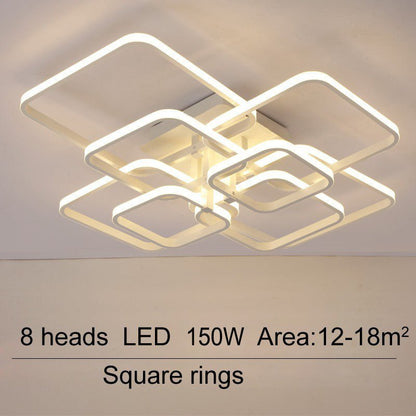4/6/8 Lights Square LED Ceiling Light with Remote Control - House Comfort